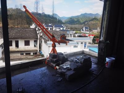 建筑提升小吊機(jī)使用石磚壓配重穩(wěn)定性如何